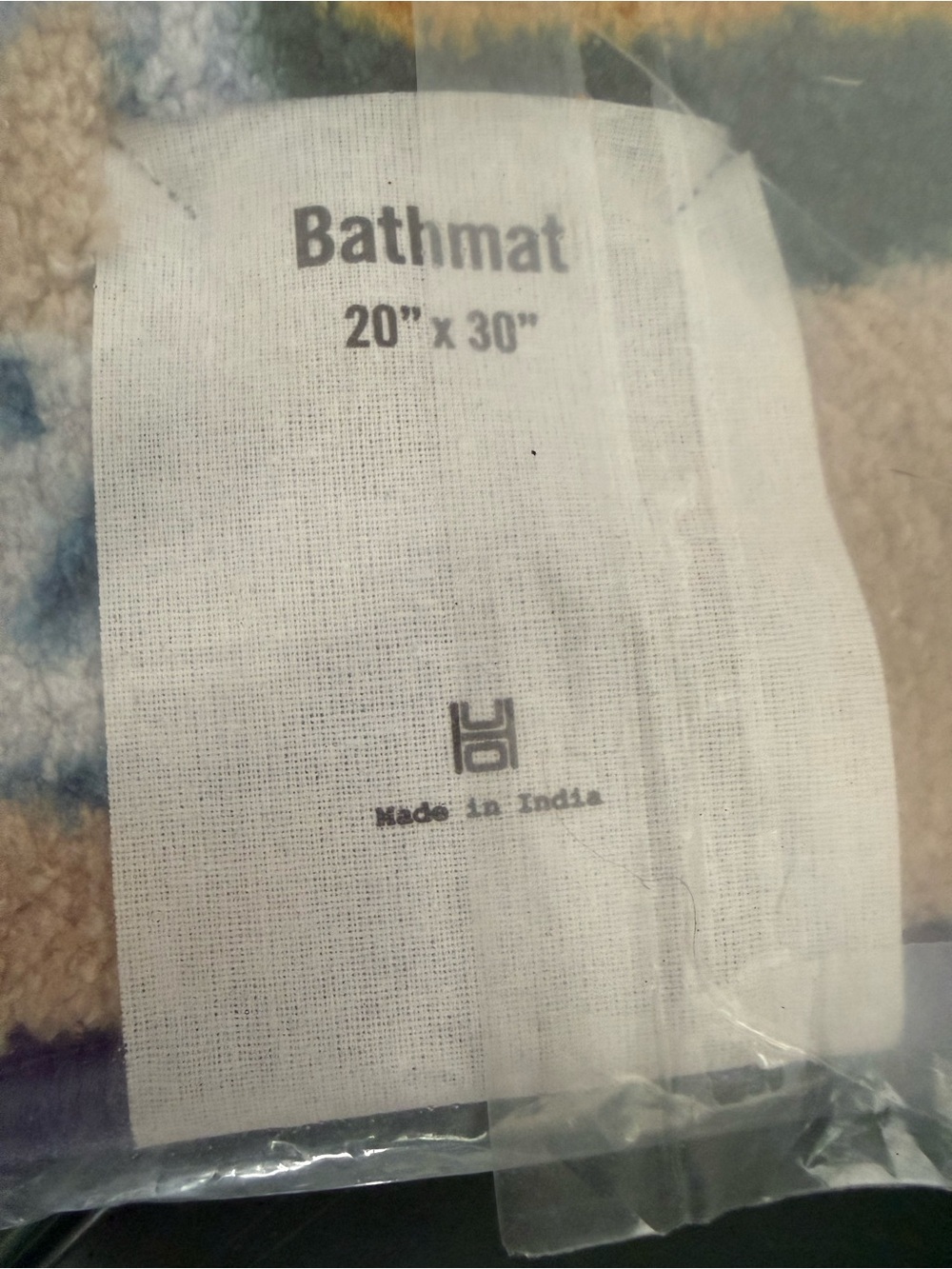 Bath Mat- Breakfast Print - Blue Beige, White - Picture 3 of 6